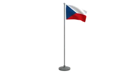 Low-poly 3D animated Czech Republic flag, optimized for Blender 3D visualization with quad meshes, ideal for CG projects.