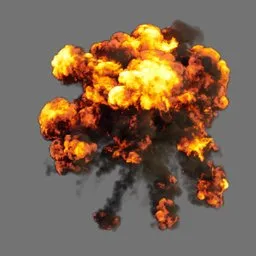 Aerial explosion static vdb