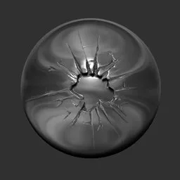 3D sculpting brush for creating realistic cracked glass effects on hard surface models in Blender.