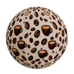 Cartonish coffee beans wallpaper