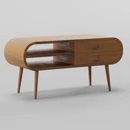 London Mid-Century Wood Media Unit