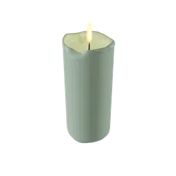 Realistic 3D candle model with flame, suitable for Blender rendering, isolated on transparent background.