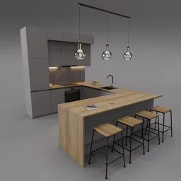 Modern U-Shaped Kitchen