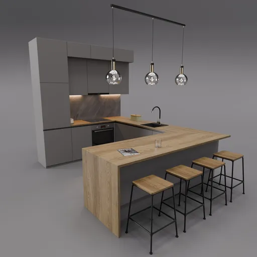 Modern U-Shaped Kitchen