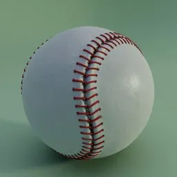 Realistic textured 3D baseball model with detailed stitching for Blender rendering.