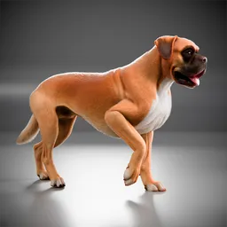 Pet Dog Boxer Rigged and Animated