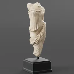 Classical Draped Female Torso Statue sculpted in Blender