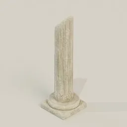 Gothic stone pillar 3D model for Blender, detailed architecture element for cityscape design.