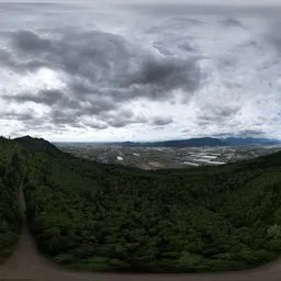 Green Mountain Landscape Cloudy Sky
