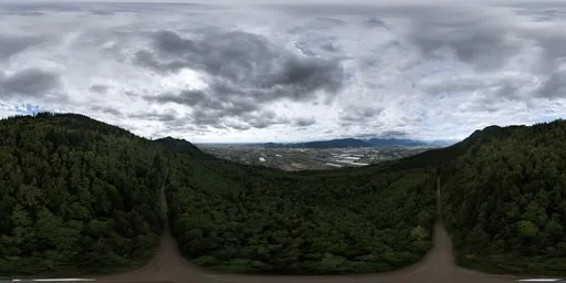 Green Mountain Landscape Cloudy Sky