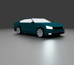 Low poly car rigged