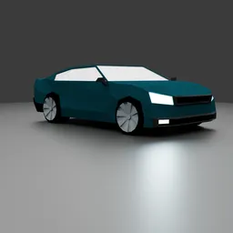 Low poly car rigged