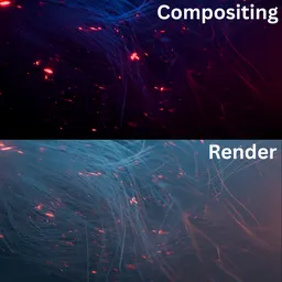 Red glowing hair with bloom