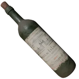 3D Vintage Wine Bottle Model