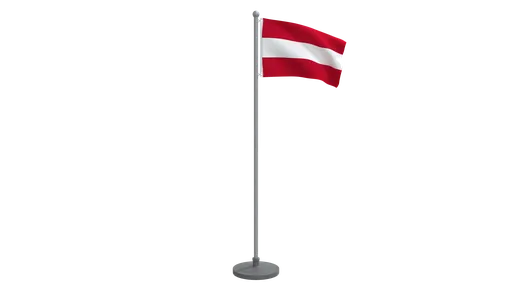 Low-poly Austrian flag 3D model with animation-ready meshes for Blender CG visualization.
