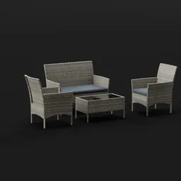 4-Piece Outdoor Wicker Conversation Set
