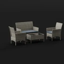 4-Piece Outdoor Wicker Conversation Set