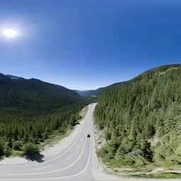 Highway thru Mountain Pass Sunny