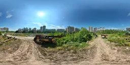 Abandoned construction crane