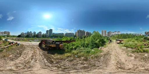 Abandoned construction crane