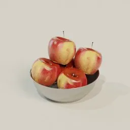 Fresh Red Apples in Bowl