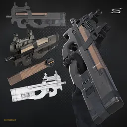 FN P90 Gun - Animated