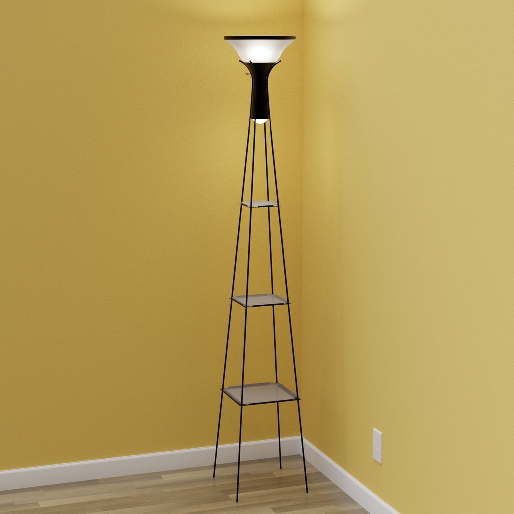 Floor Lamp with Glass Shelves Floor Lamps models BlenderKit
