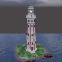 Argand lamp powered lighthouse