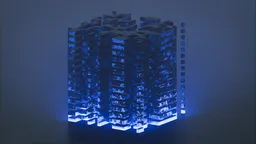 Blue glowing Sci-Fi Tower