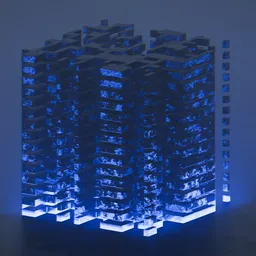 Blue glowing Sci-Fi Tower