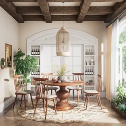 Warm Modern Dining Room Interior
