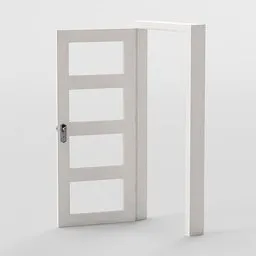 3D modeled interior door partially open, showing realistic design and texture ideal for Blender rendering.