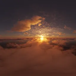 Aerial Cloudy Sky Sunset