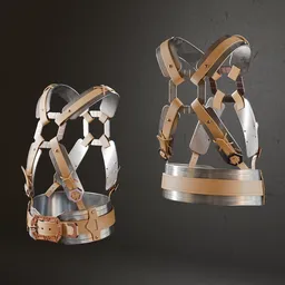 Detailed 3D armor base mesh designed for historical military applications, ready for Blender 3D with accurate anatomical features and high-quality metal textures.