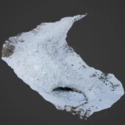 Highly detailed photorealistic 3D model of snow-covered rocks, perfect for Blender 3D landscapes.
