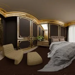 Royal Black Gold Bedroom