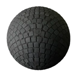 Dark Cobblestone Fan Mosaic