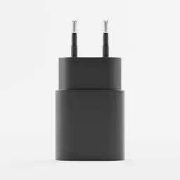 High-resolution 3D Blender model of a modern power adapter, suitable for close-up renders and detailed visualization.