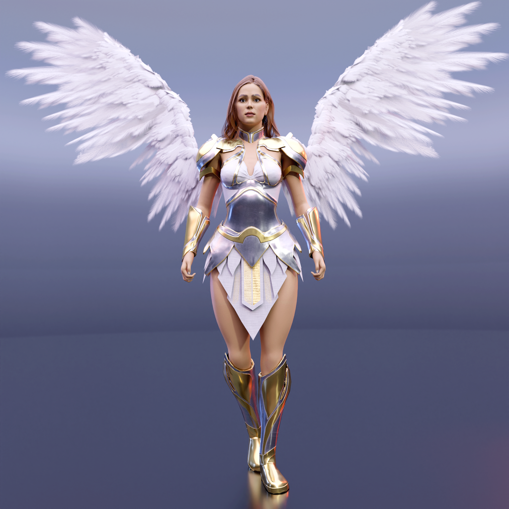 Angelic Female Warrior - R | Fantasy Hero / Heroines models | BlenderKit