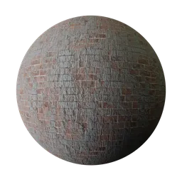 High-resolution PBR texture for 3D rendering, featuring a plastered brick wall suitable for exteriors.