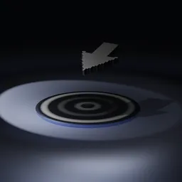 3D model scene with circular wave animation and logo reveal for Blender mockup, suitable for dynamic branding.