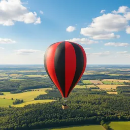 Red balck hot air ballon