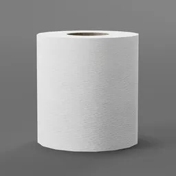 Detailed 3D model of toilet paper roll for Blender rendering, high-resolution texture, suitable for bathroom visualization.