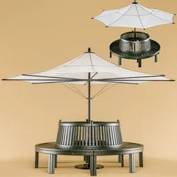 Round Bench & Umbrella