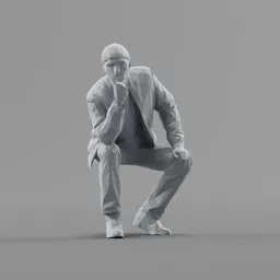Lowpoly Male Sitting