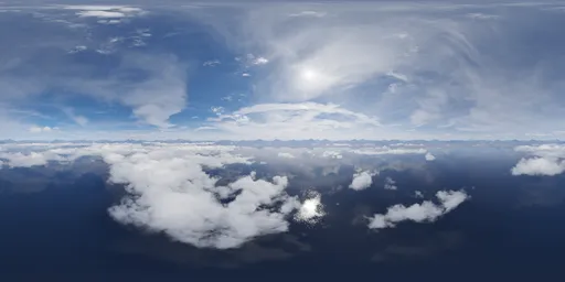 Aerial Mountain Landscape Sunny Clouds