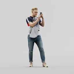 Guy takes picture on phone