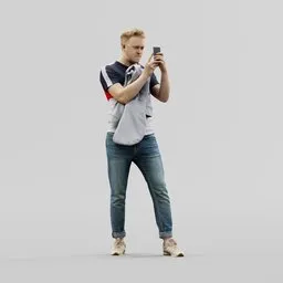 Guy takes picture on phone