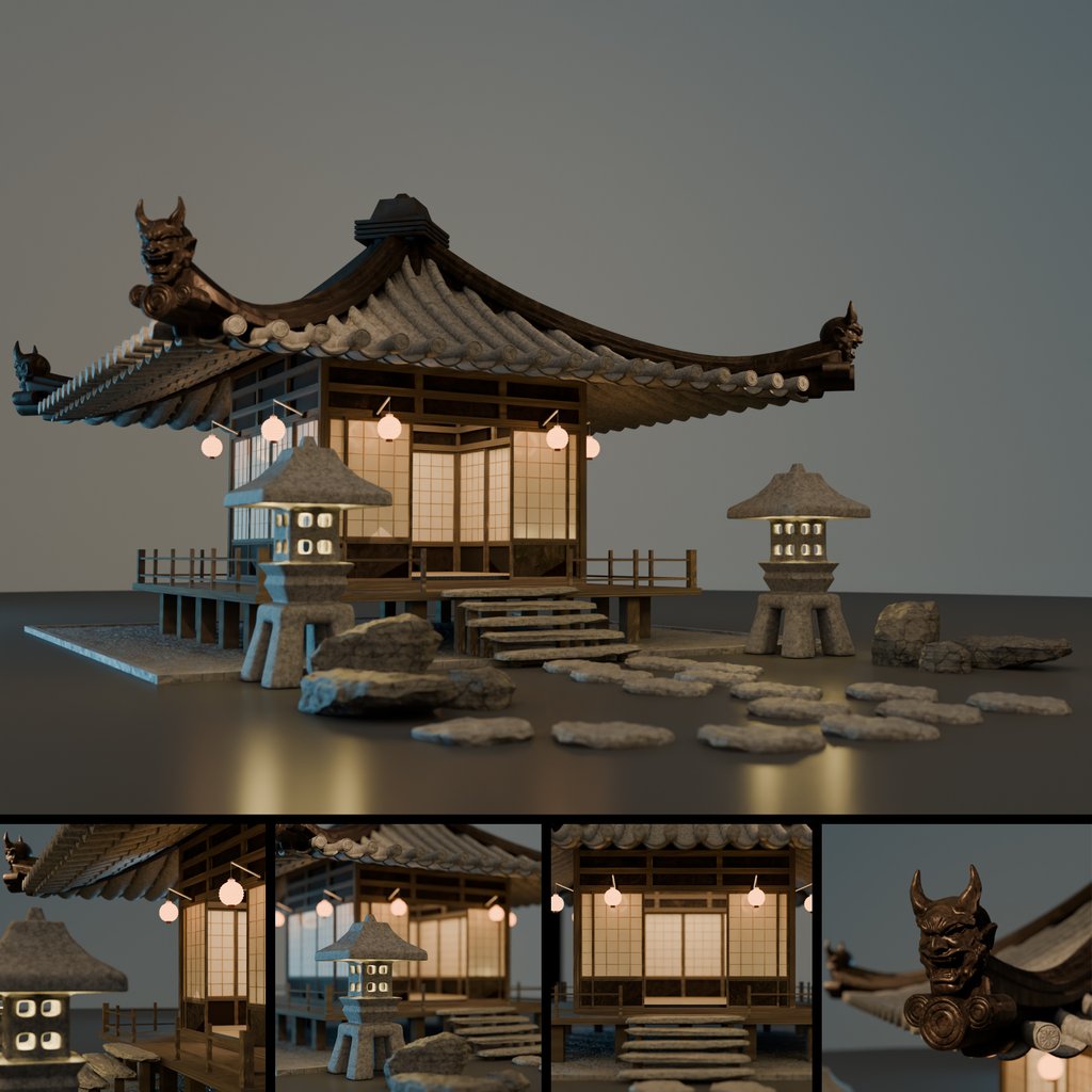 Japanese Zen Shrine - Asian Temple | FREE Historic Buildings models ...