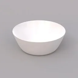 3D rendered white bowl, simple Blender 3D model for tableware visualization